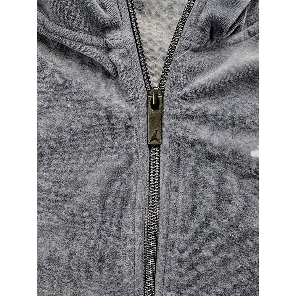 Jordan Nike Velour Hoodie Navy Blue Youth Girls XL - Picture 4 of 9